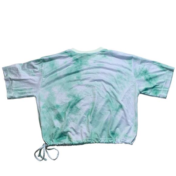 Nike Tie Dye Cropped Circle Swoosh Jersey Athletic Tee Shirt Medium - Picture 5 of 5